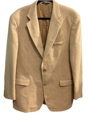 Brooks Brothers Men's Sport Coat Blazer Two Button Beige Camel Hair Size 42L